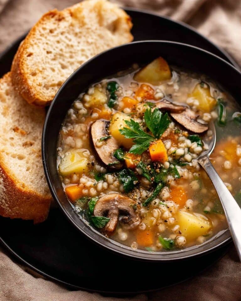 Pearl Barley Soup with Vegetables and Fresh Herbs Recipe