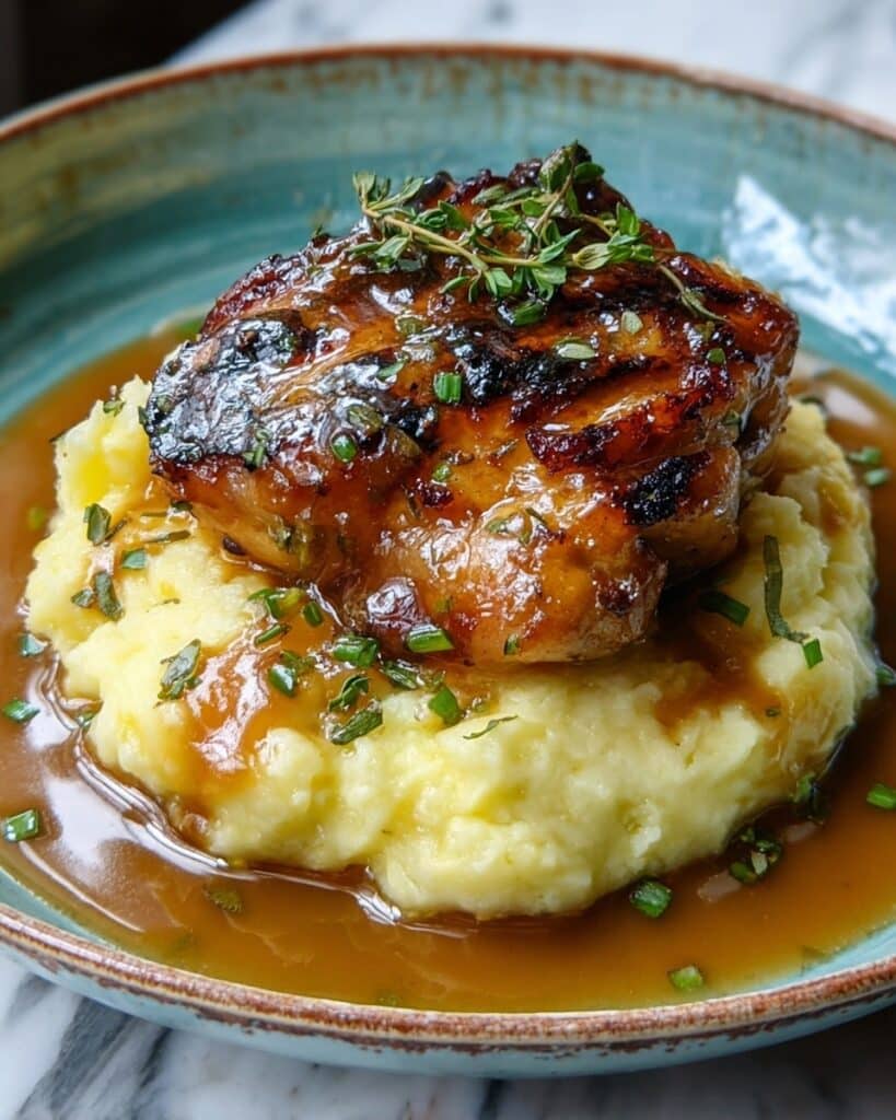 Chipotle Honey Chicken Thighs with Smoked Gouda Mashed Potatoes Recipe