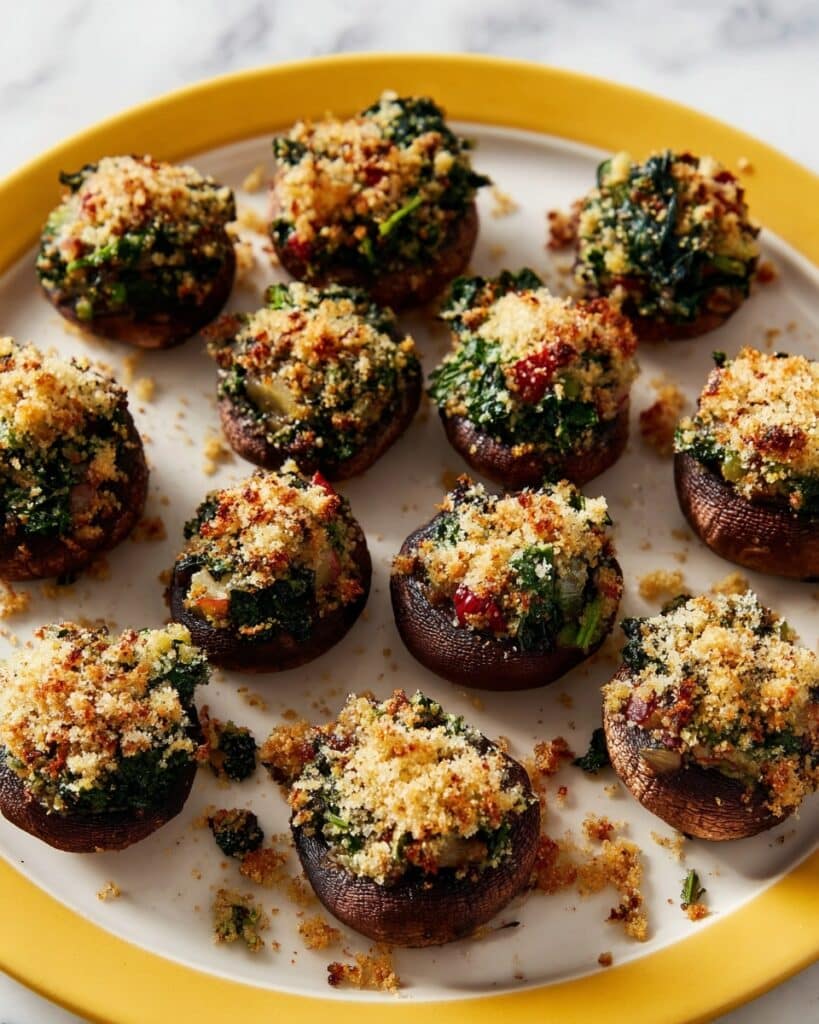 Air Fryer Tuscan Stuffed Mushrooms Recipe