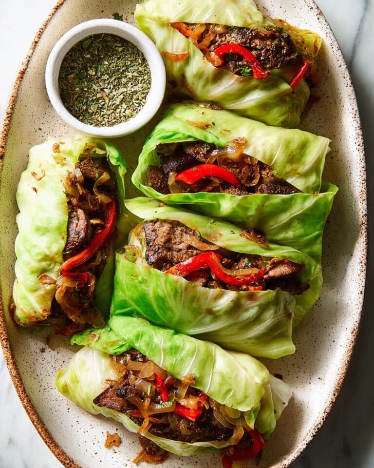 Philly Cheesesteak Cabbage Wraps Recipe