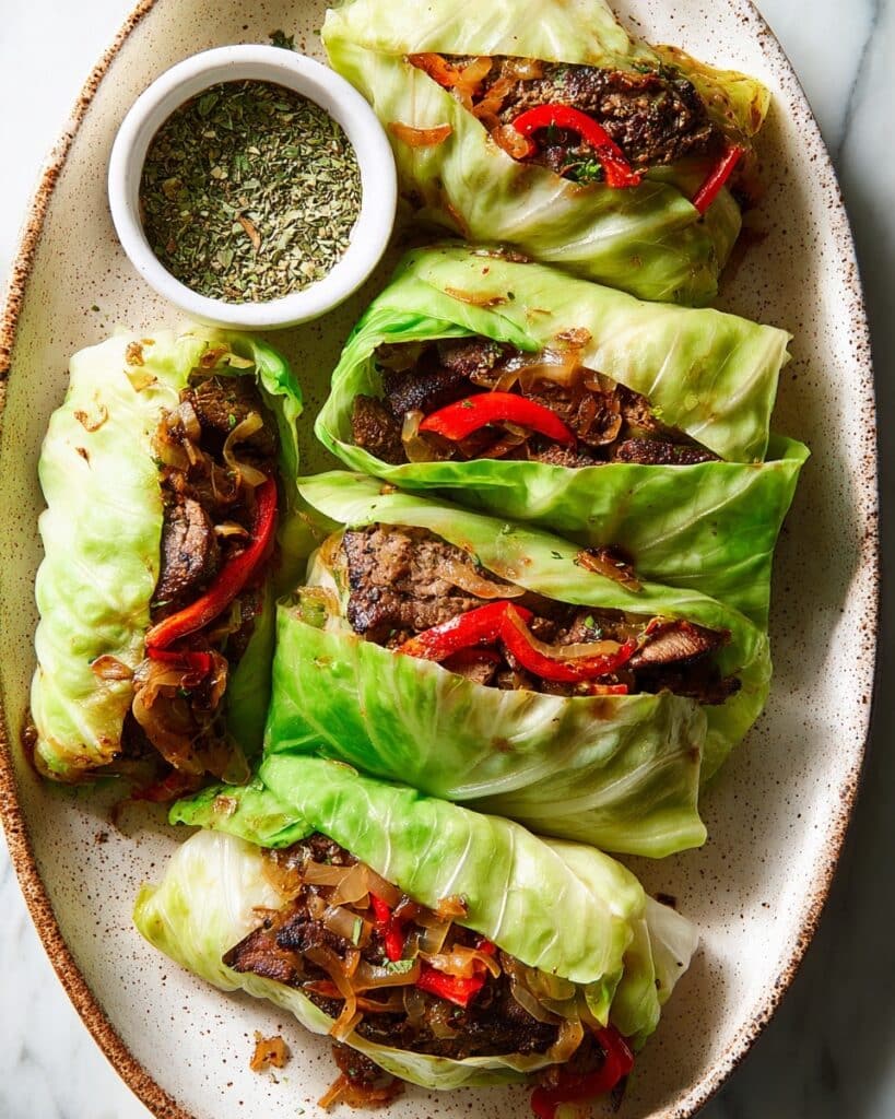 Philly Cheesesteak Cabbage Wraps Recipe