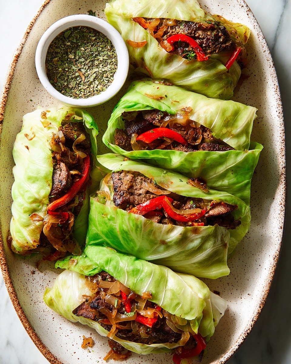 Philly Cheesesteak Cabbage Wraps Recipe