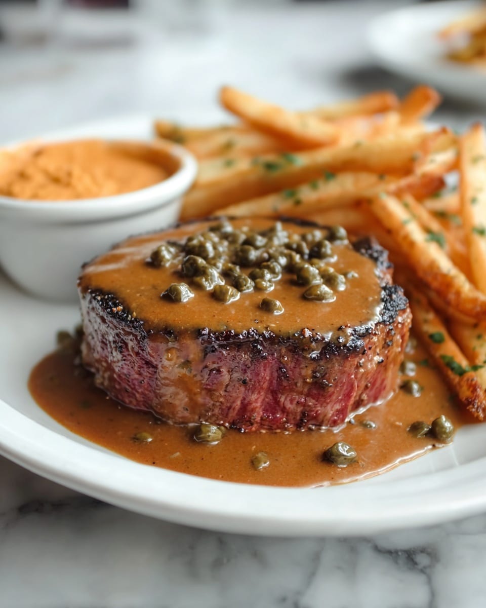 Steak with a Peppercorn Sauce Recipe