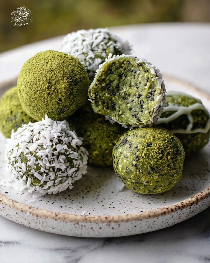 Matcha Coconut Energy Balls Recipe