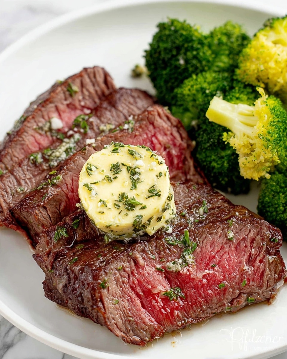 A close-up view of a grilled steak sliced into several thick pieces arranged diagonally on a wooden cutting board. The steak shows a rich brown crust with visible grill marks and tender pink center layers. Small bits of green herbs and coarse spices are sprinkled over the meat, adding texture and color contrast. The cutting board has a natural wood grain pattern, and a bit of red juice is visible pooling near the bottom right of the steak. The overall look is juicy and well-cooked, emphasizing the tender inside and crispy outside of the steak. Photo taken with an iphone --ar 4:5 --v 7