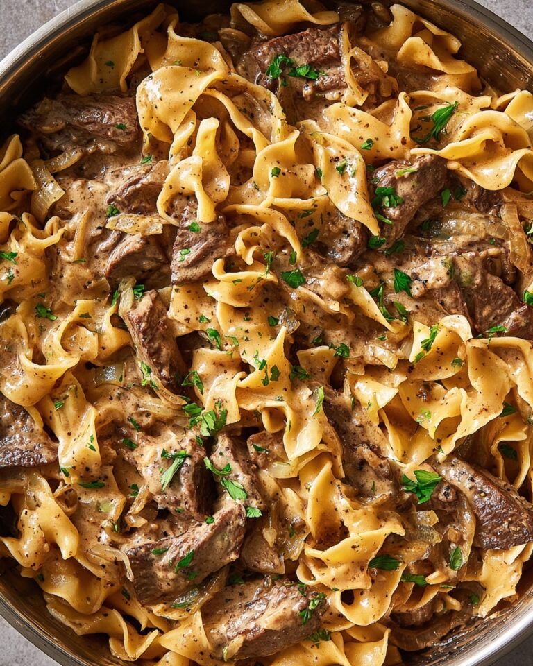 Creamy Beef Stroganoff with Egg Noodles Recipe