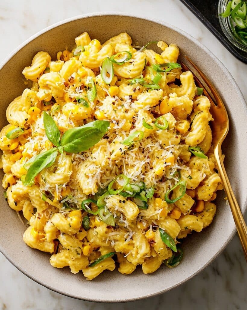 Creamy Corn Pasta with Basil and Lemon Recipe