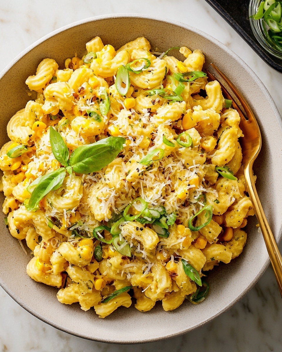 Creamy Corn Pasta with Basil and Lemon Recipe