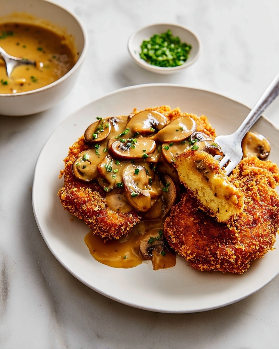 Cabbage Schnitzel with Mushroom Gravy Recipe