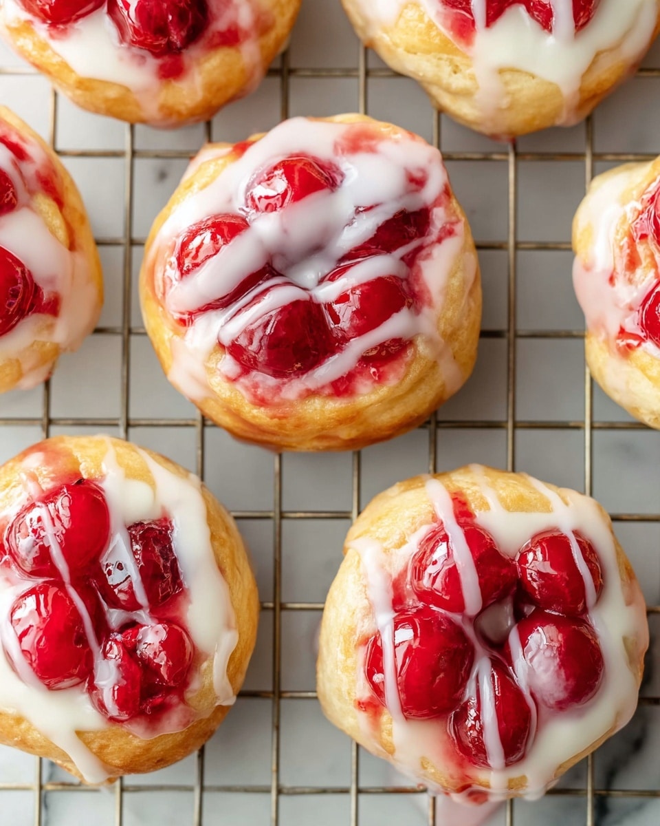 Cherry Danish with Cream Cheese Filling and Almond Topping Recipe