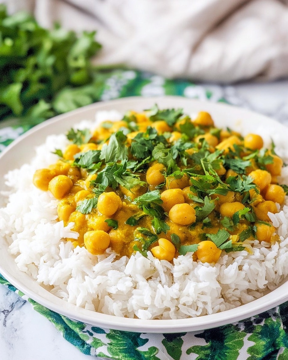 Creamy Chickpea Curry with Coconut Milk and Spices Recipe