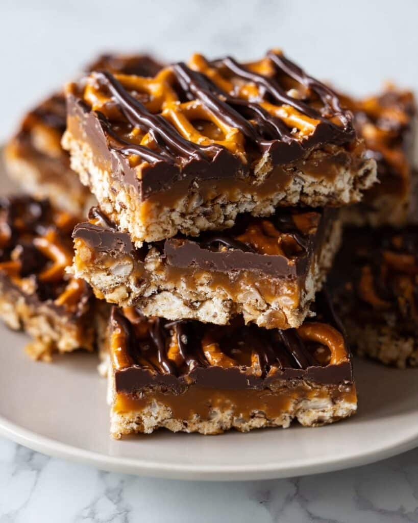 Pretzel Bark with Chocolate, Caramel, and Flake Salt Recipe