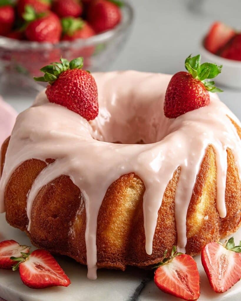 Strawberry Pound Cake with Strawberry Glaze Recipe