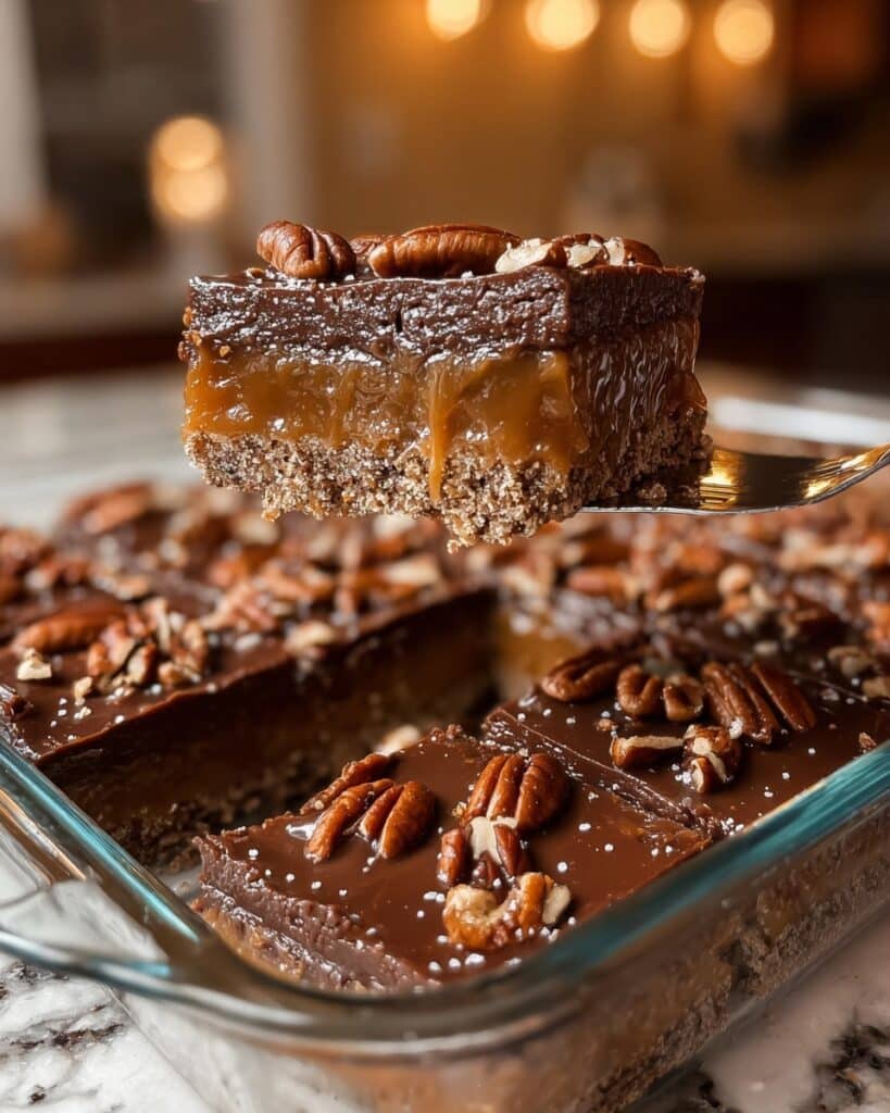 Caramel Chocolate Crunch Bars Recipe