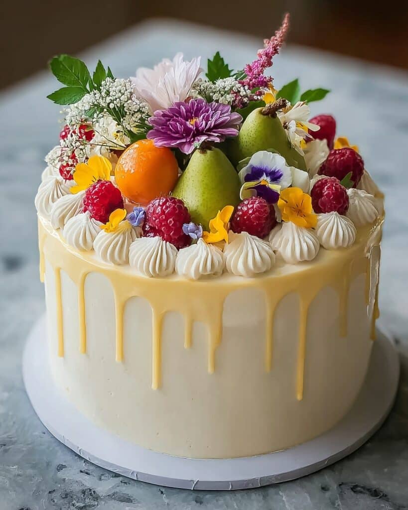 Fruit and Flower Cake Recipe