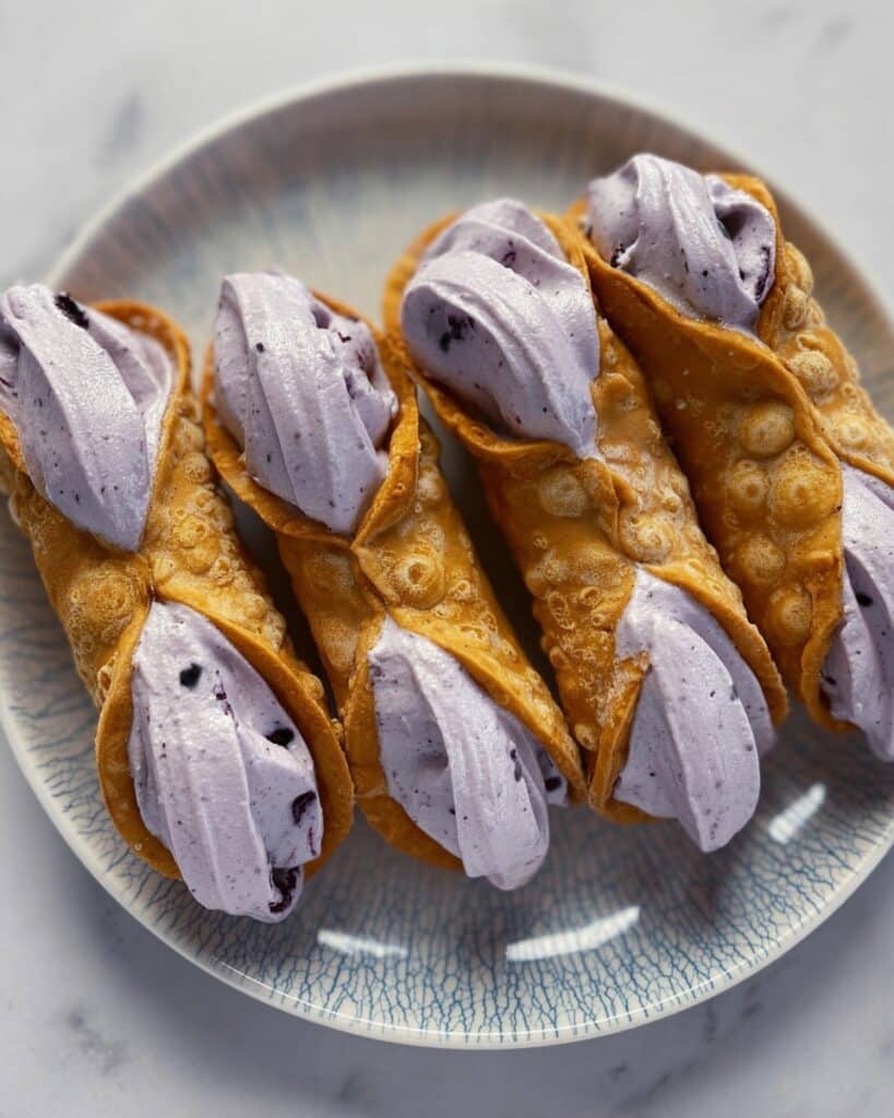 Blueberry Cannoli Cream with Blueberry Syrup Recipe
