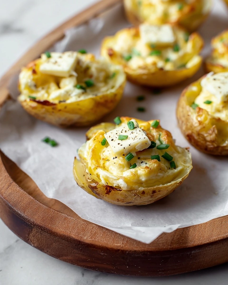 Mini Twice Baked Potatoes with Mortadella, Brie, and Chives Recipe