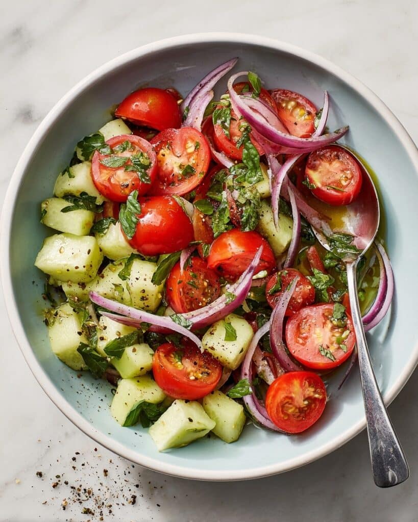 Cucumber, Tomato, and Onion Salad Recipe