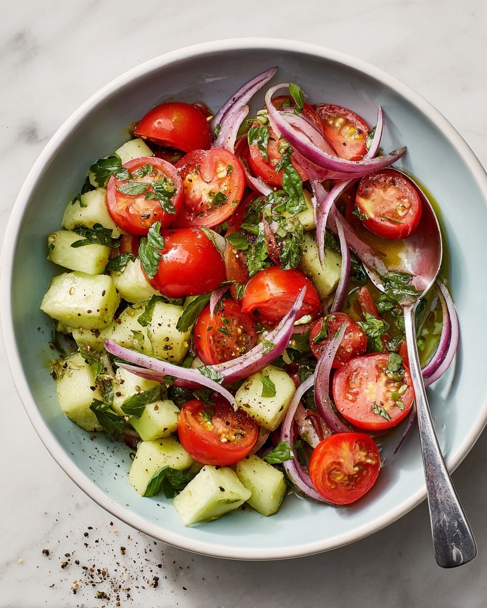 Cucumber, Tomato, and Onion Salad Recipe