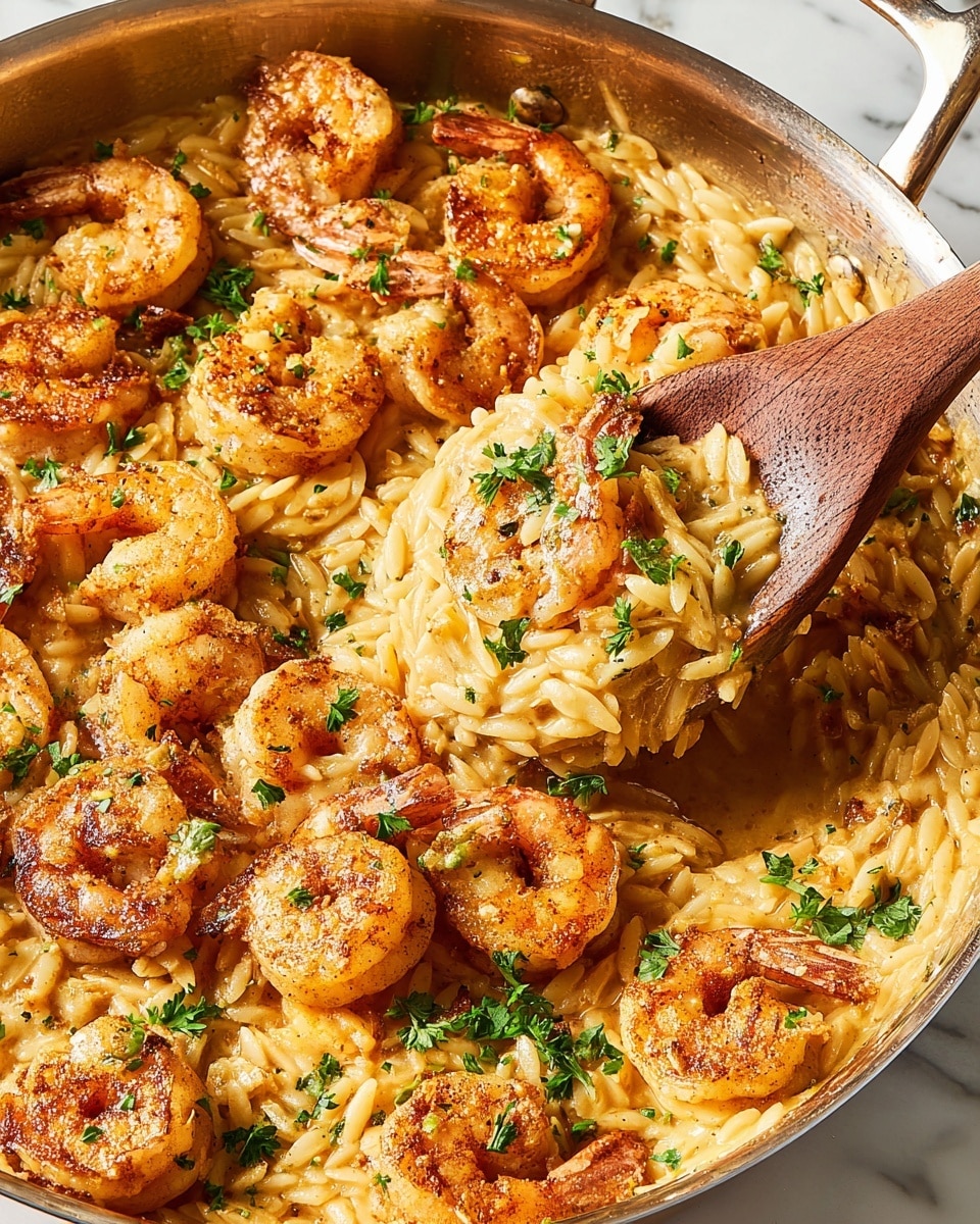One-Pan Lemon Butter Shrimp Orzo Recipe