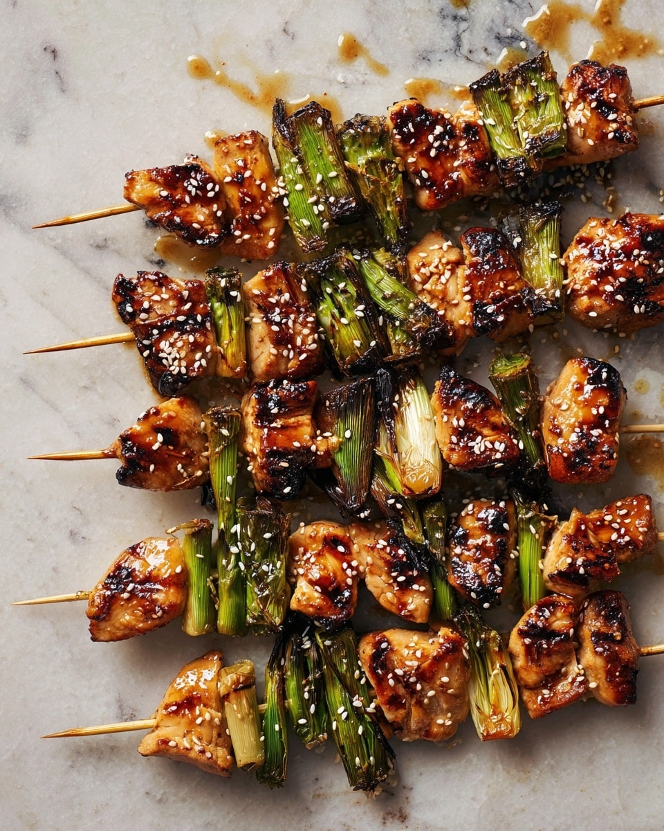Grilled Chicken Kebabs with Hoisin, Bok Choy, and Scallions Recipe