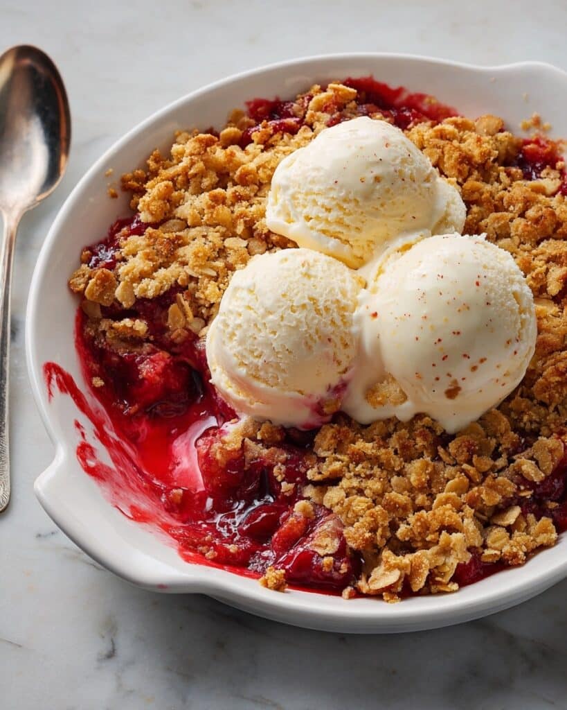 Sweet and Tangy Strawberry Crisp with Oat and Walnut Topping Recipe