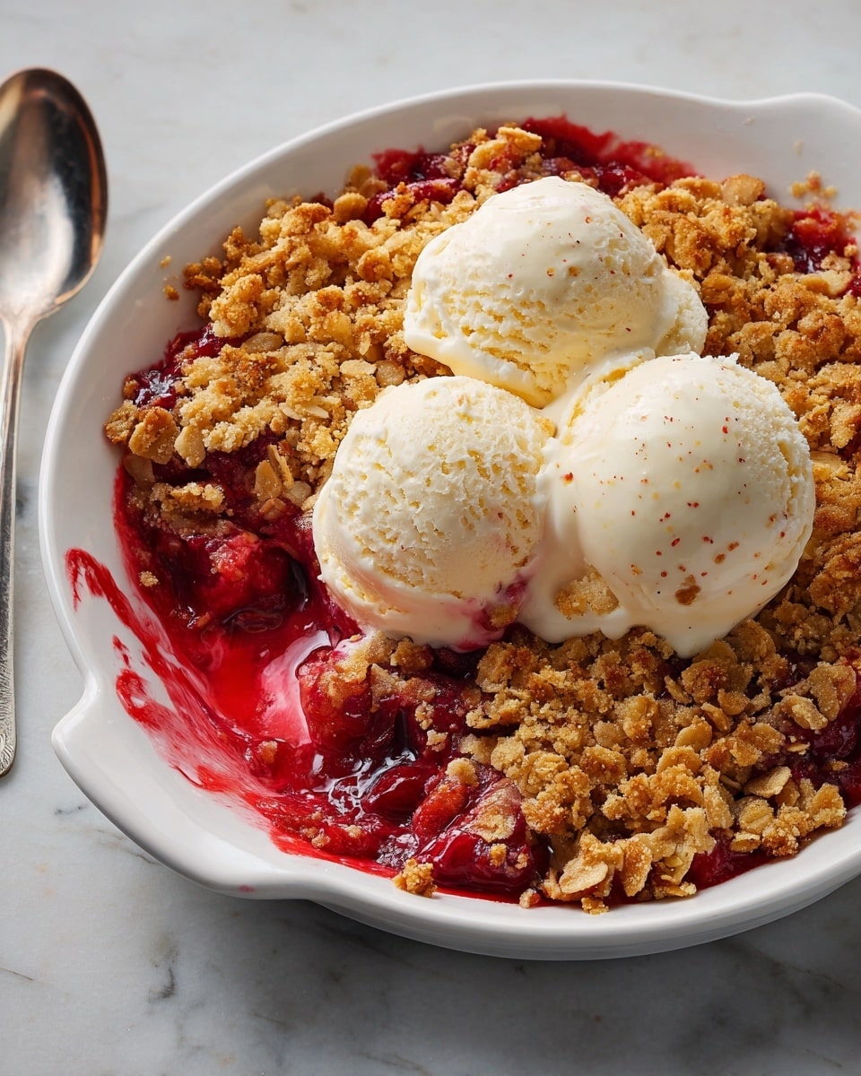 Sweet and Tangy Strawberry Crisp with Oat and Walnut Topping Recipe