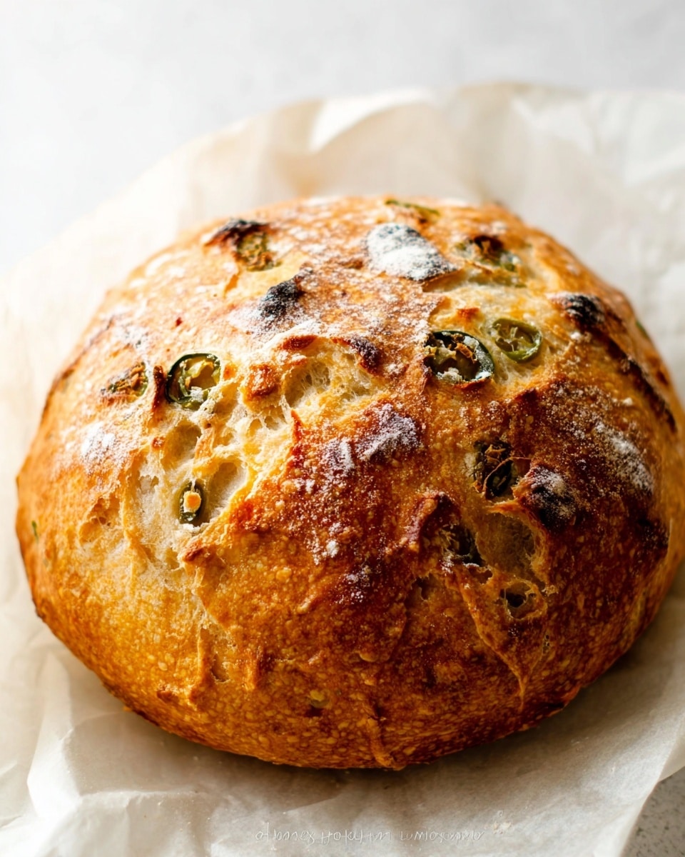 No Knead Jalapeño Cheddar Bread Recipe