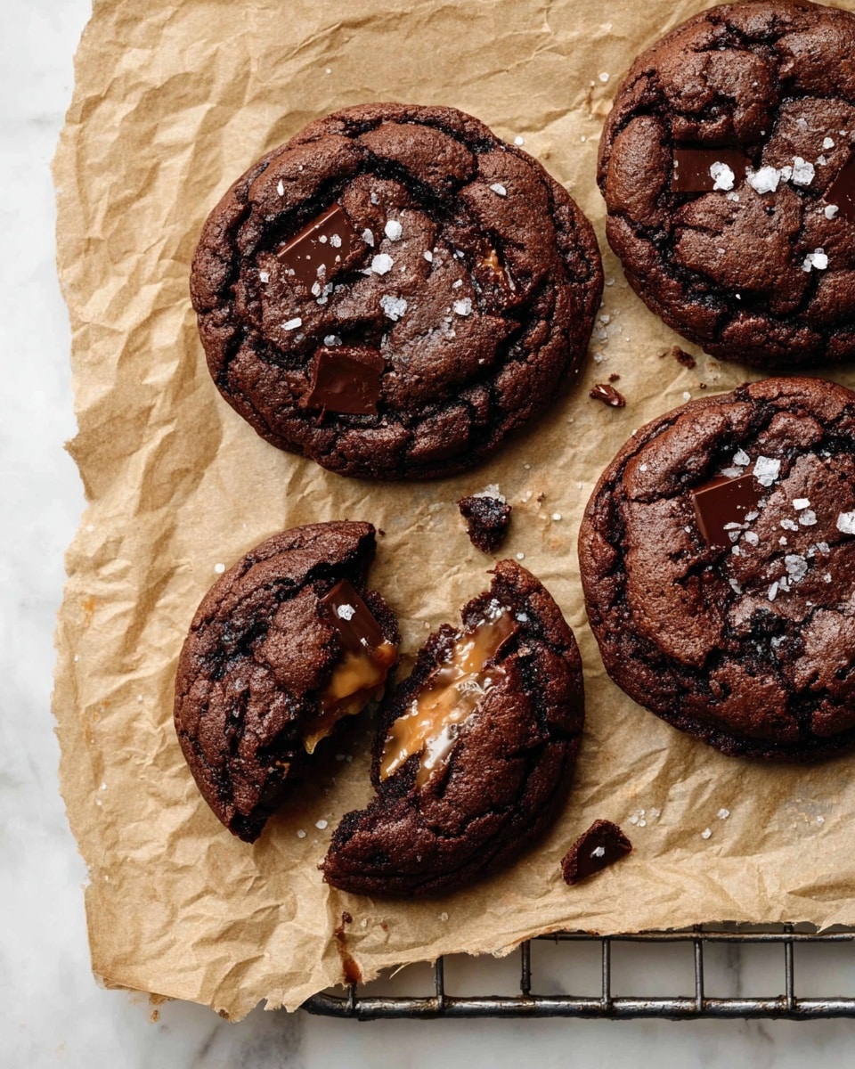 Salted Caramel Dark Chocolate Cookies Recipe