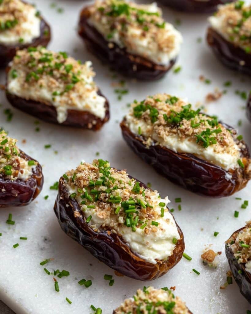 Bacon-Wrapped Brie Stuffed Dates with Toasted Almonds Recipe