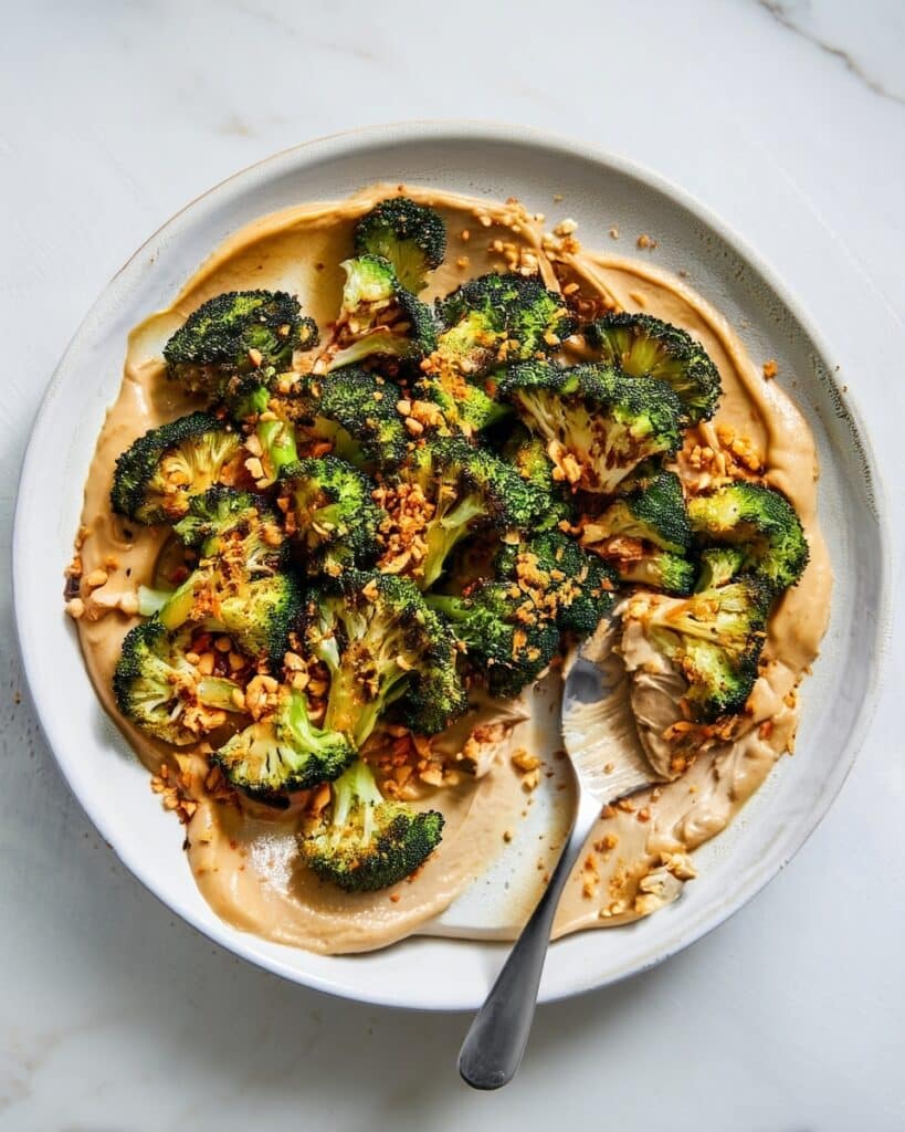 Roasted Broccoli with Chili Crisp and Silken Tofu Whipped Cream Recipe