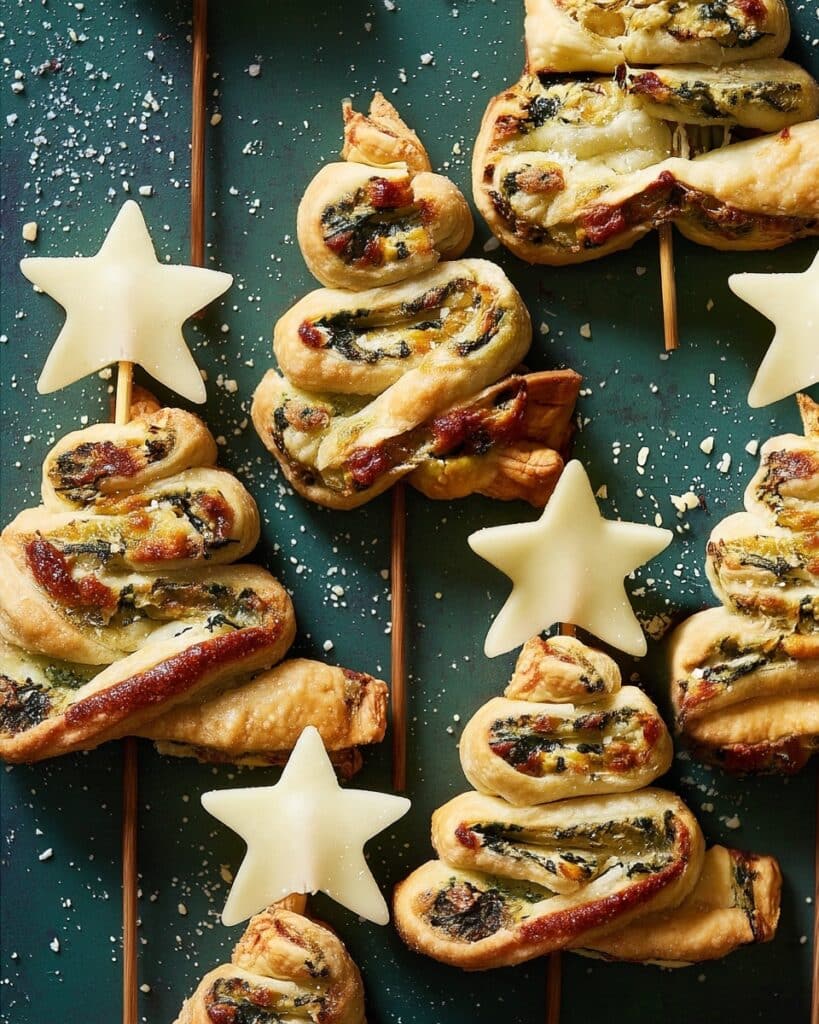 Spinach-Artichoke Christmas Tree Skewers Recipe