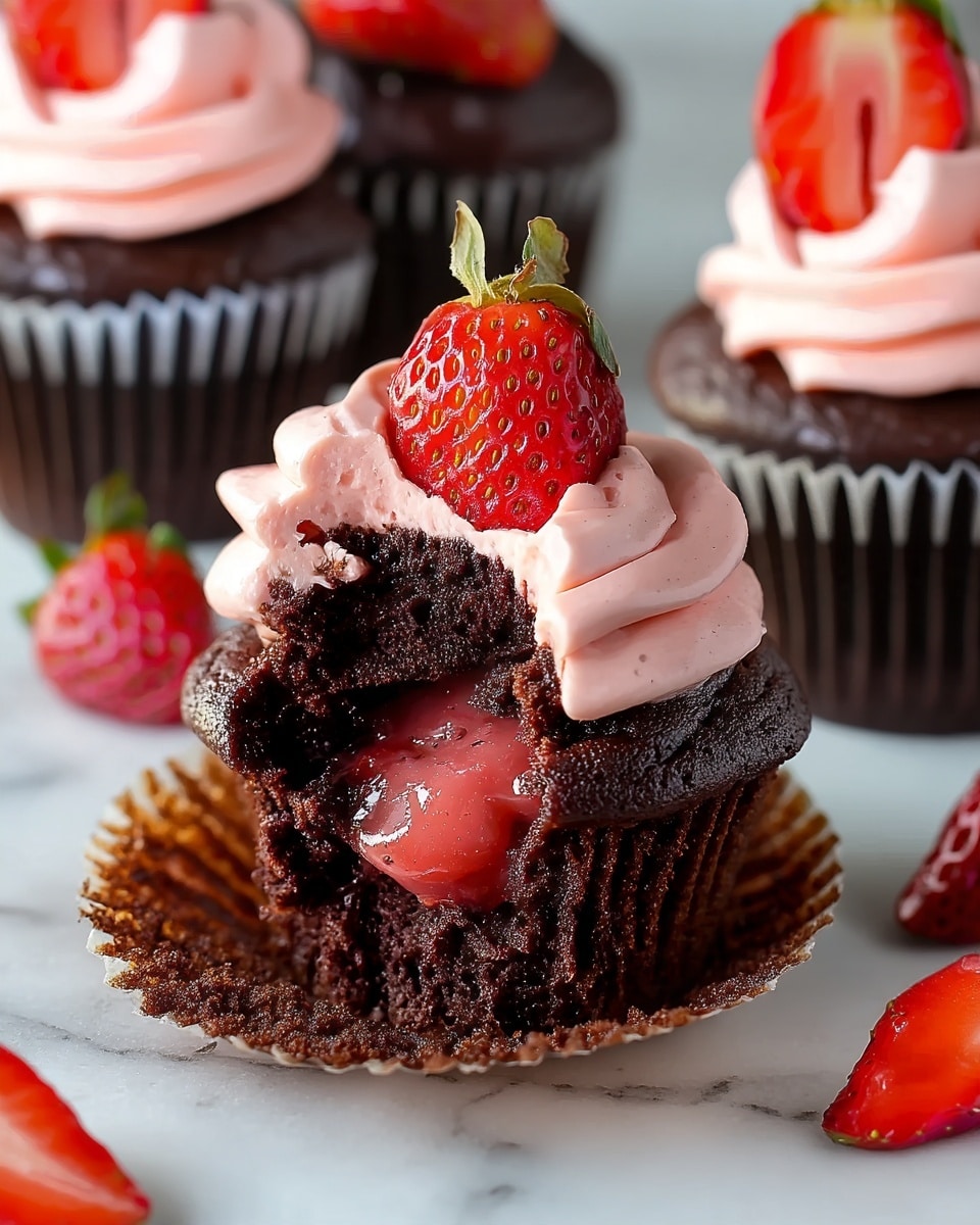 Chocolate Strawberry Jam Cupcakes Recipe