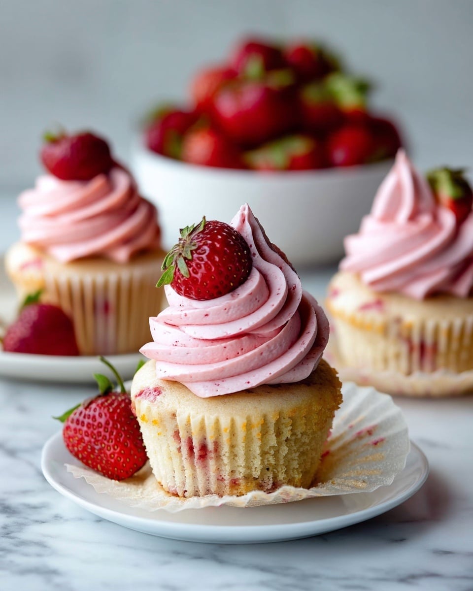 Strawberry Cupcakes with Creamy Strawberry Buttercream Recipe