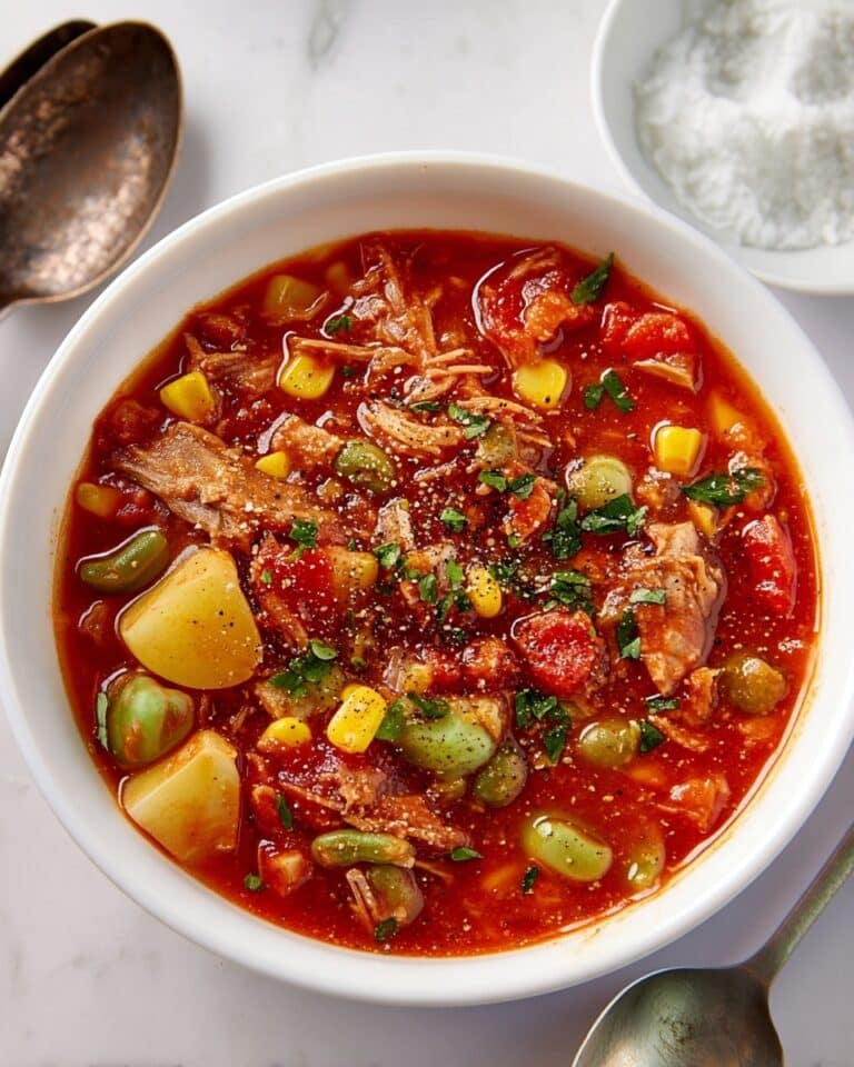 Hearty Brunswick Stew with Chicken and Pulled Pork Recipe