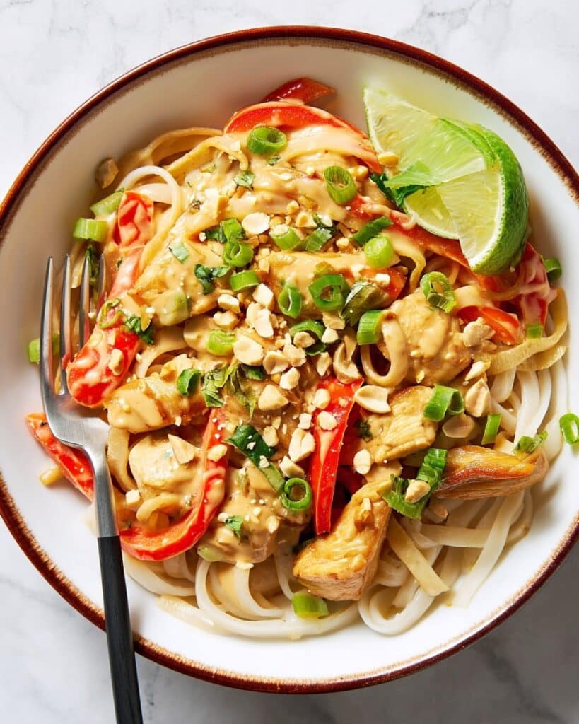Creamy Peanut-Lime Chicken With Noodles Recipe