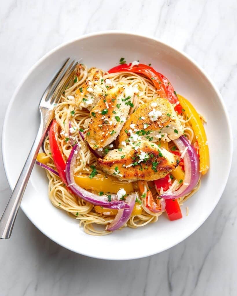 Creamy Chicken Scampi with Pasta and Vegetables Recipe