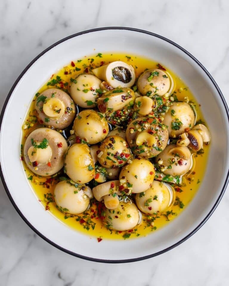 Marinated Baby Bella Mushrooms with Lemon and Herbs Recipe