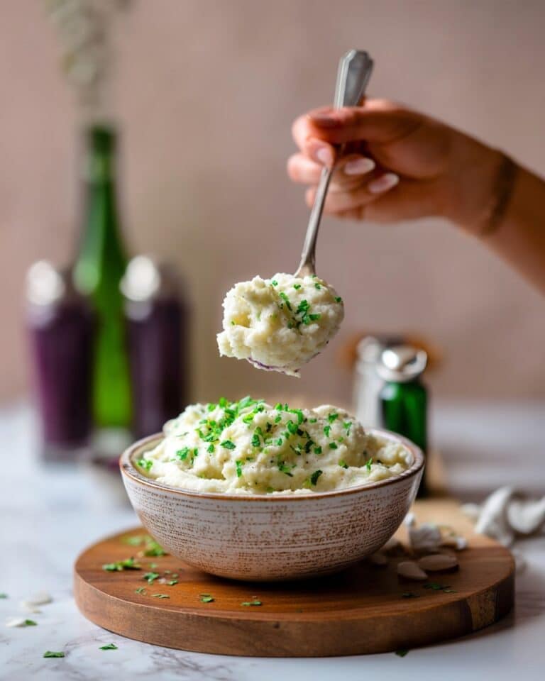 Cauliflower Mashed Potatoes with Roasted Garlic Recipe