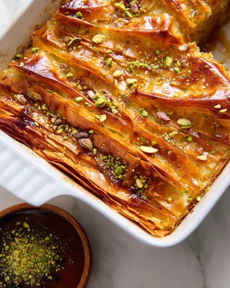 Crinkle Phyllo Cake with Pistachios and Lemon Syrup Recipe