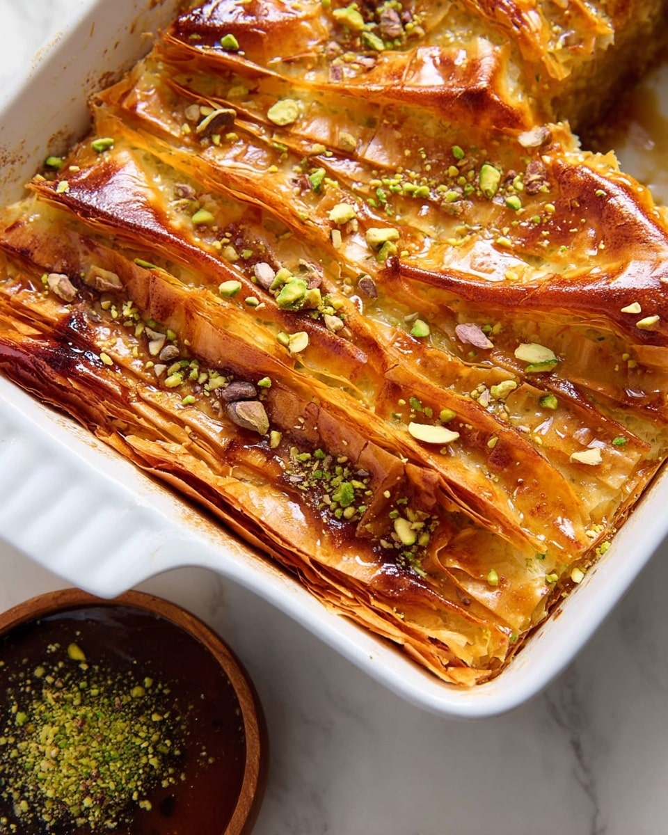 Crinkle Phyllo Cake with Pistachios and Lemon Syrup Recipe