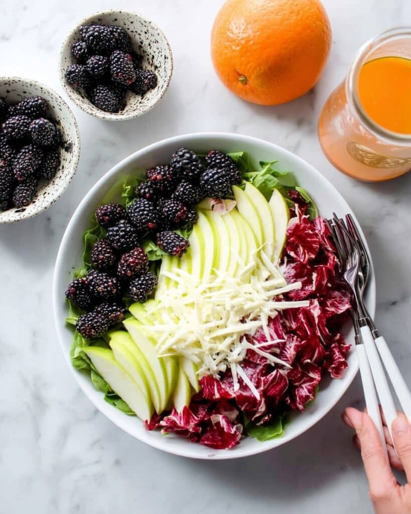 Radicchio Salad with Pears, Blackberries, and Manchego in Blood Orange Vinaigrette Recipe