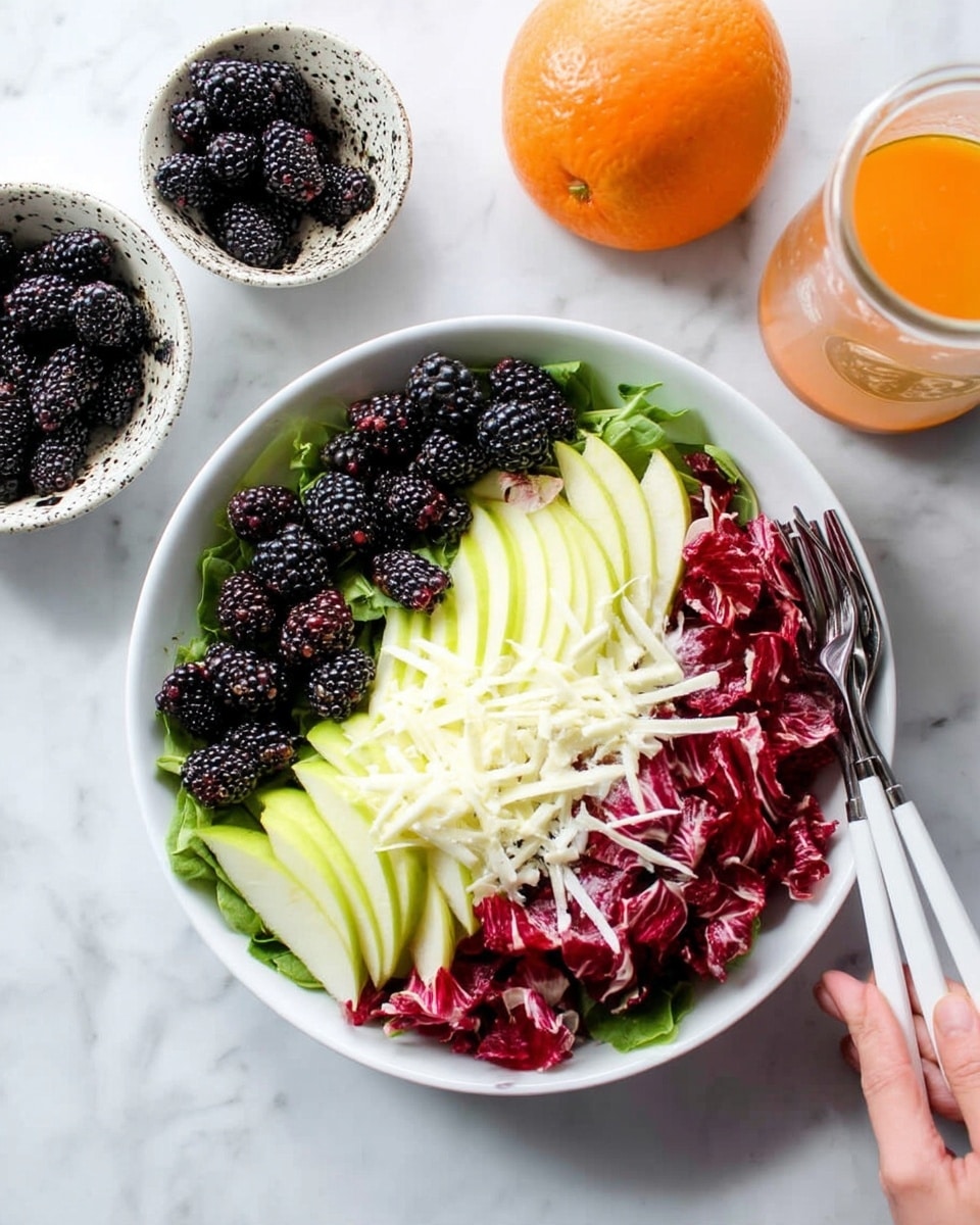 Radicchio Salad with Pears, Blackberries, and Manchego in Blood Orange Vinaigrette Recipe