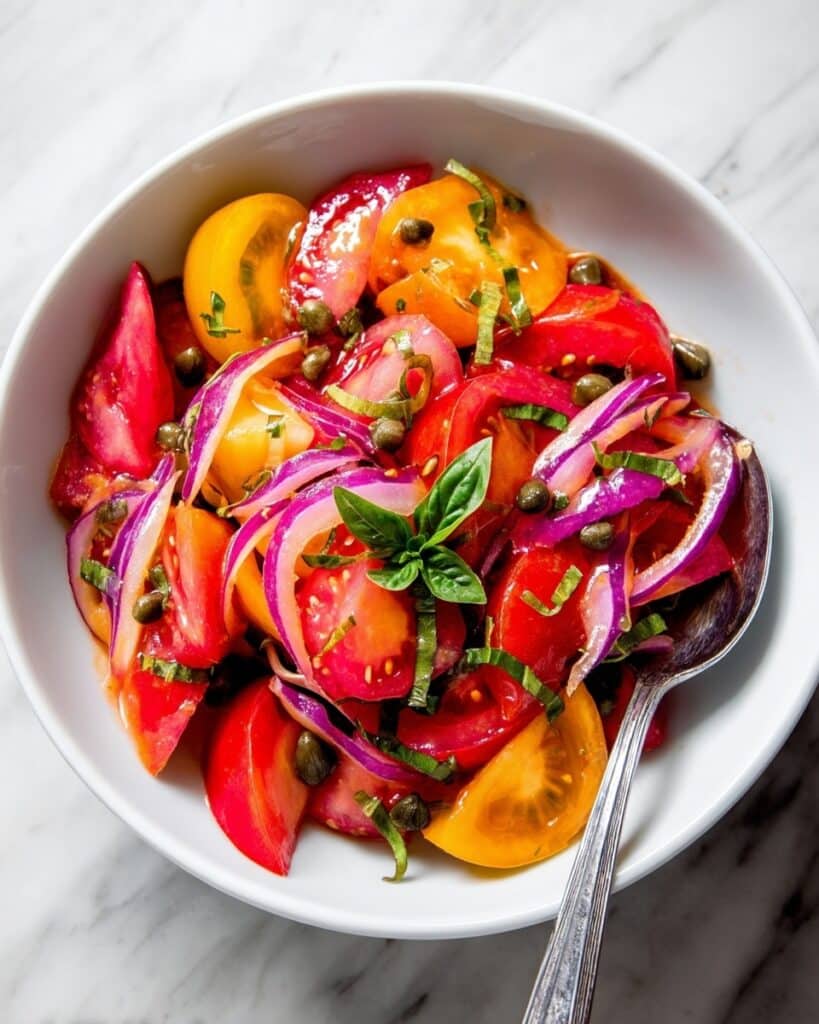 Tomato and Onion Salad with Capers and Fresh Herb Dressing Recipe
